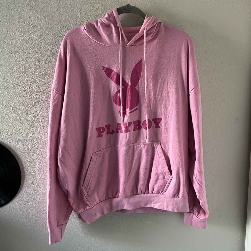 Woman playboy pink hoodie